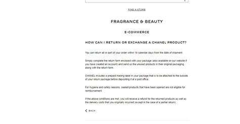 chanel return form